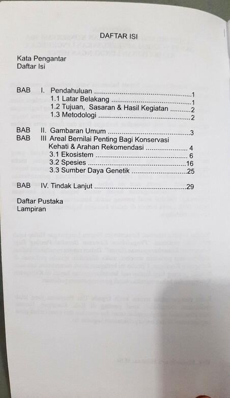 Daftar isi Kawasan Bernilai Penting Bagi Konservasi Keanekaragaman Hayati di Kabupaten Kuningan Provinsi Jawa Barat