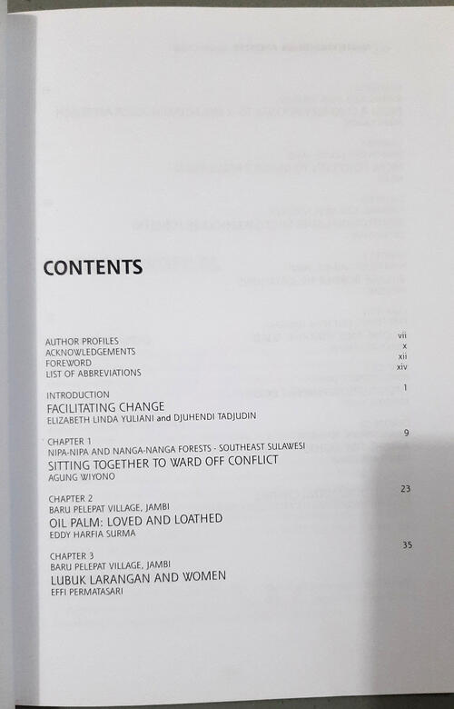 Daftar isi Multistakeholder Forestry-Steps for Change