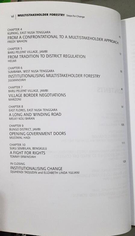 Daftar Isi Multistakeholder Forestry-Steps for Change