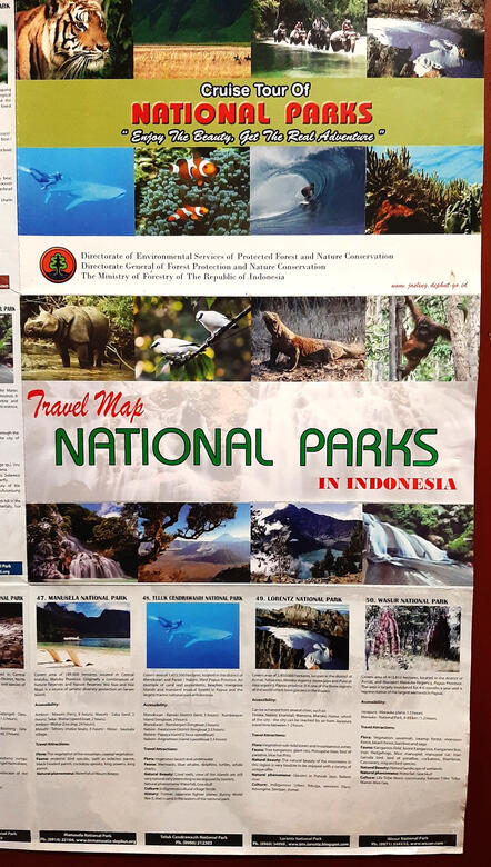 Travel Map National Parks in Indonesia