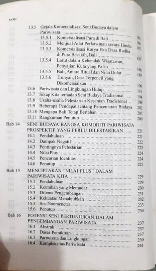 Daftar Isi Pariwisata Budaya Masalah dan Solusinya