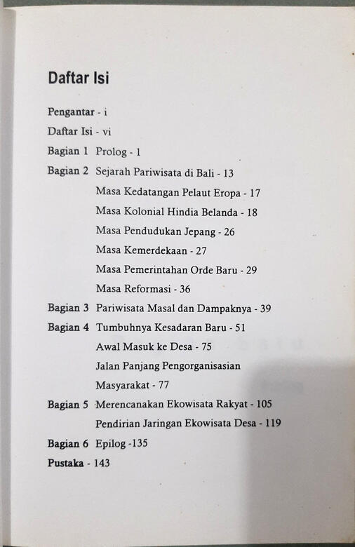 Daftar isi Ekowisata Rakyat: Lika-liku Ekowisata di Tenganan, Pelaga, Sibetan dan Nusa Ceningan, Bali