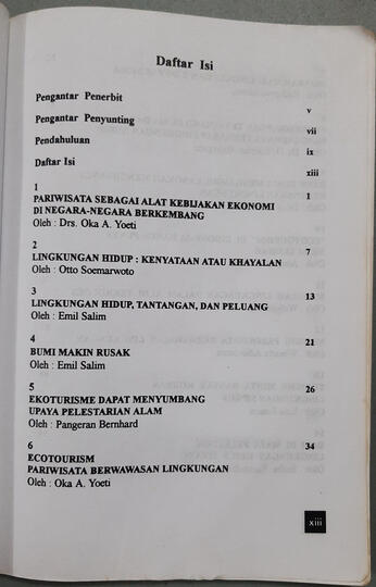Daftar isi Ekowisata Pariwisata Berwawasan Lingkungan Hidup