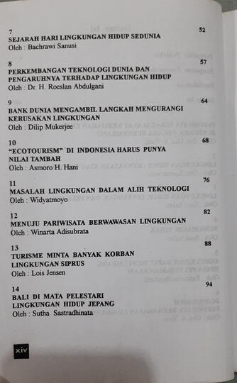 Daftar Isi Ekowisata Pariwisata Berwawasan Lingkungan Hidup