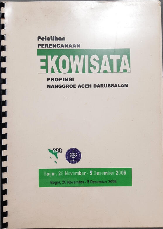 Cover Pelatihan Perencanaan Ekowisata Propinsi Nanggroe Aceh Darussalam