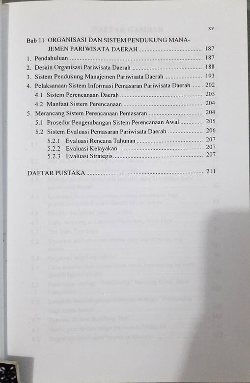 Daftar Isi Perencanaan Strategis Pemasaran Daerah Tujuan Wisata