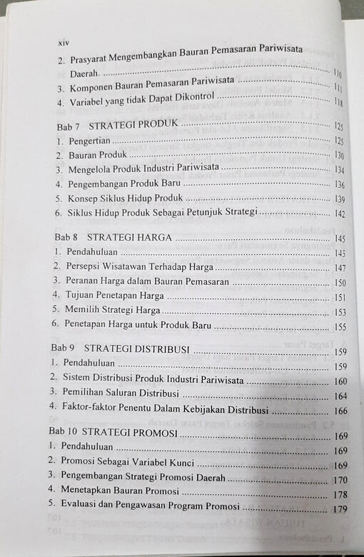 Daftar isi Perencanaan Strategis Pemasaran Daerah Tujuan Wisata