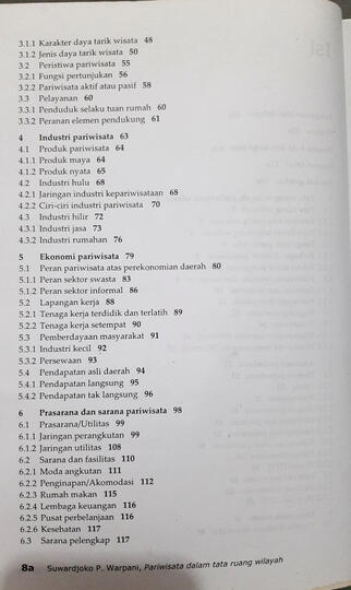 Daftar Isi Pariwisata dalam Tata Ruang Wilayah